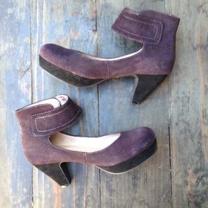 Suede like platform heels